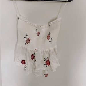 White floral smocked bandeau from LA Hearts